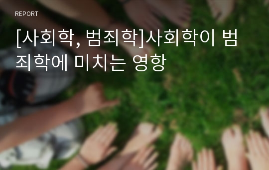 [사회학, 범죄학]사회학이 범죄학에 미치는 영항