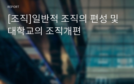 [조직]일반적 조직의 편성 및 대학교의 조직개편