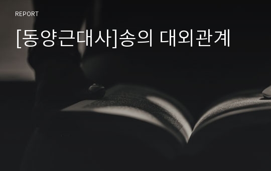 [동양근대사]송의 대외관계