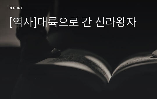 [역사]대륙으로 간 신라왕자