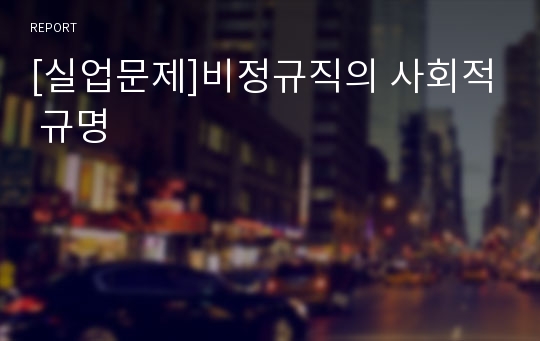 [실업문제]비정규직의 사회적 규명