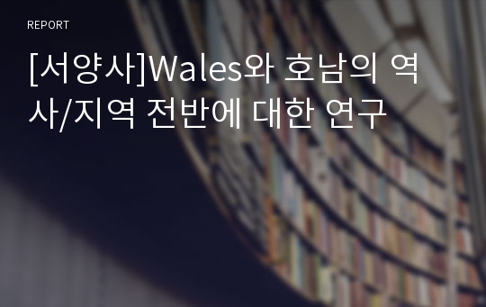 [서양사]Wales와 호남의 역사/지역 전반에 대한 연구