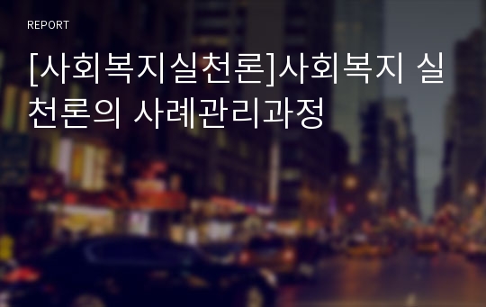 [사회복지실천론]사회복지 실천론의 사례관리과정