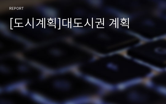 [도시계획]대도시권 계획