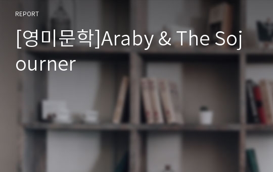 [영미문학]Araby &amp; The Sojourner