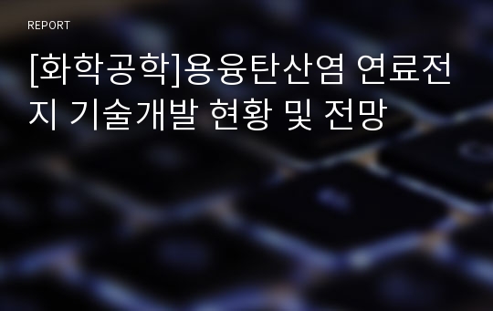 [화학공학]용융탄산염 연료전지 기술개발 현황 및 전망