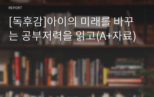 [독후감]아이의 미래를 바꾸는 공부저력을 읽고(A+자료)