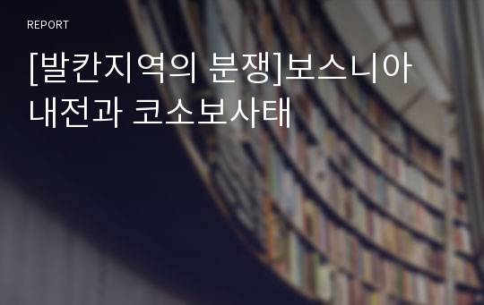 [발칸지역의 분쟁]보스니아 내전과 코소보사태