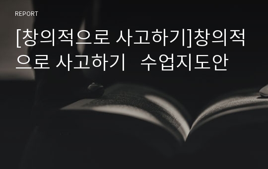 [창의적으로 사고하기]창의적으로 사고하기   수업지도안