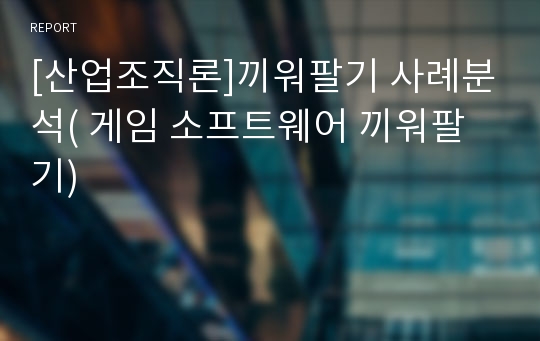 [산업조직론]끼워팔기 사례분석( 게임 소프트웨어 끼워팔기)