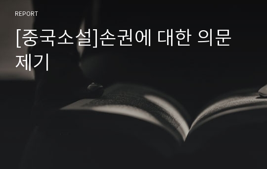 [중국소설]손권에 대한 의문 제기