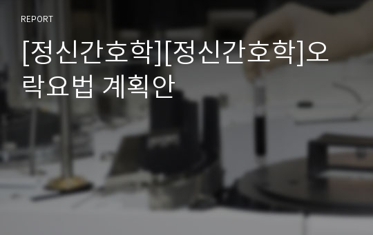 [정신간호학][정신간호학]오락요법 계획안