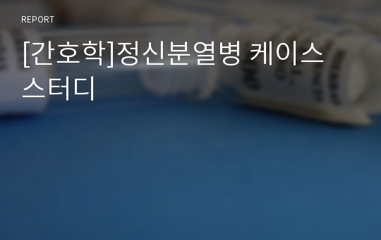 [간호학]정신분열병 케이스 스터디