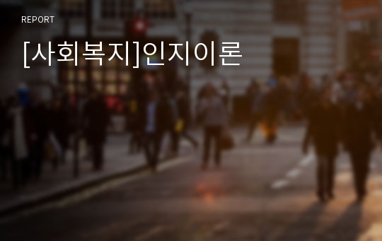 [사회복지]인지이론