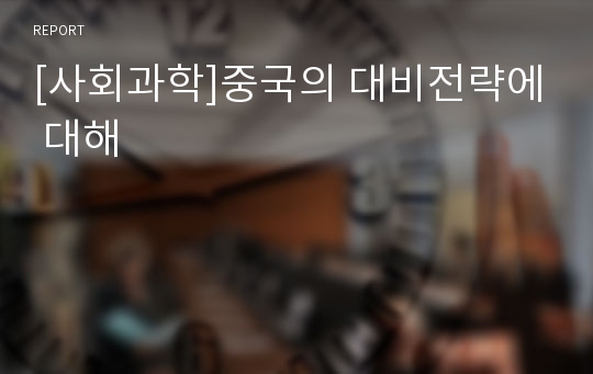 [사회과학]중국의 대비전략에 대해