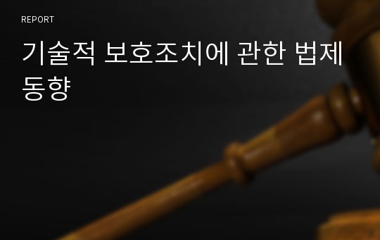 기술적 보호조치에 관한 법제동향