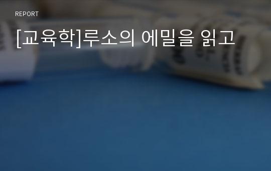 [교육학]루소의 에밀을 읽고