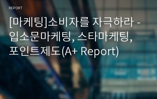 [마케팅]소비자를 자극하라 - 입소문마케팅, 스타마케팅, 포인트제도(A+ Report)