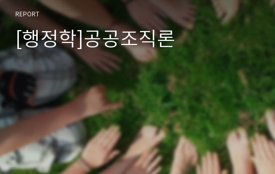 [행정학]공공조직론