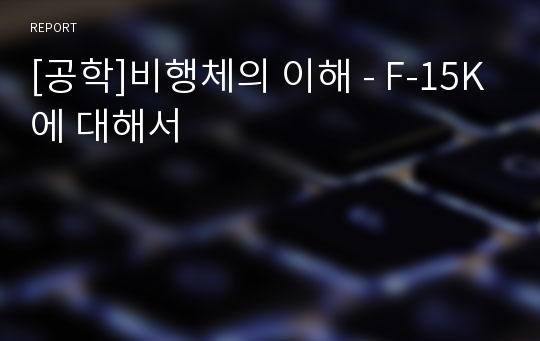 [공학]비행체의 이해 - F-15K에 대해서