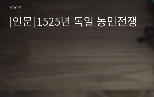 [인문]1525년 독일 농민전쟁