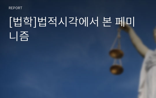 [법학]법적시각에서 본 페미니즘