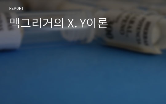 맥그리거의 X. Y이론