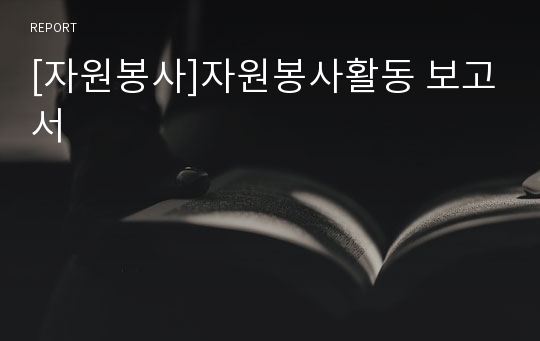 [자원봉사]자원봉사활동 보고서