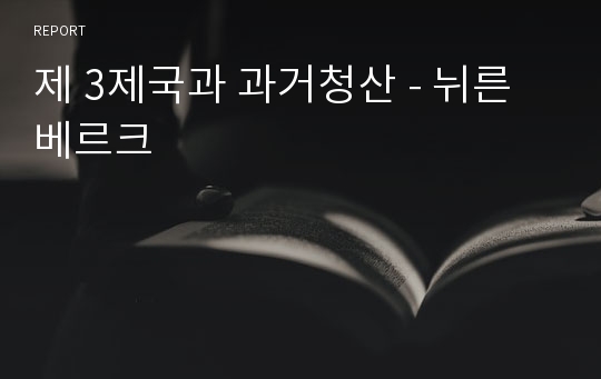 제 3제국과 과거청산 - 뉘른베르크