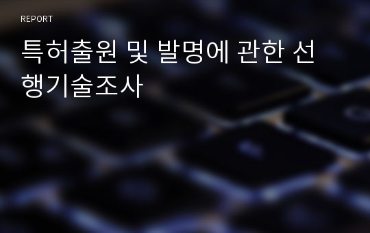 특허출원 및 발명에 관한 선행기술조사