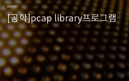 [공학]pcap library프로그램