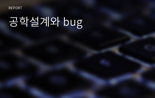 공학설계와 bug