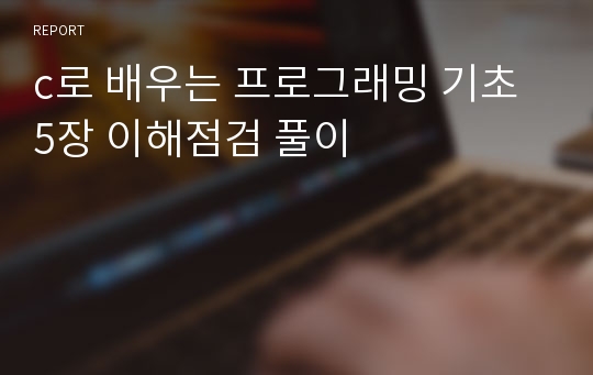 c로 배우는 프로그래밍 기초 5장 이해점검 풀이