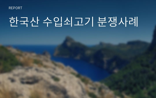 한국산 수입쇠고기 분쟁사례