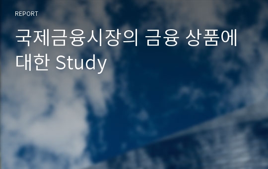 국제금융시장의 금융 상품에 대한 Study