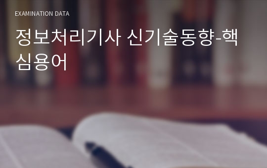 정보처리기사 신기술동향-핵심용어