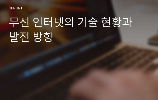 무선 인터넷의 기술 현황과 발전 방향