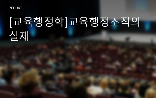 [교육행정학]교육행정조직의 실제