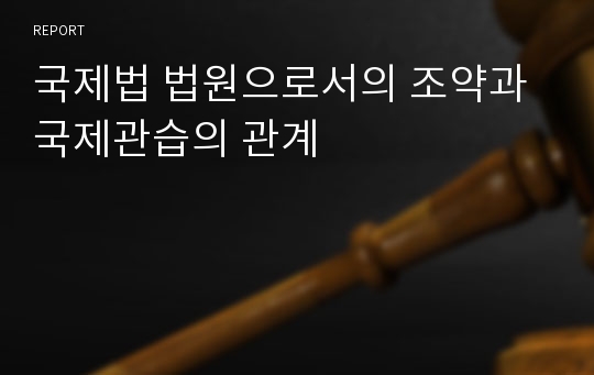 국제법 법원으로서의 조약과 국제관습의 관계