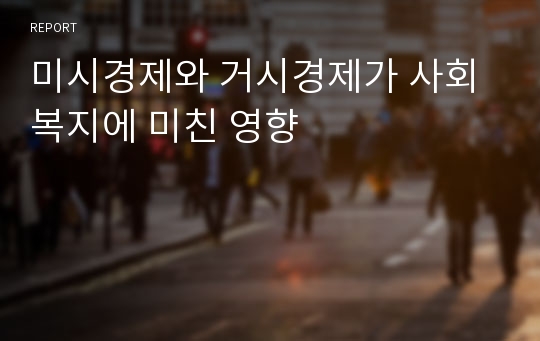 미시경제와 거시경제가 사회복지에 미친 영향