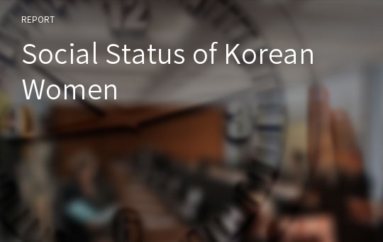 Social Status of Korean Women