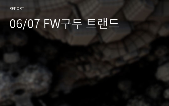 06/07 FW구두 트랜드