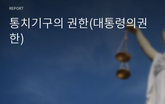 통치기구의 권한(대통령의권한)