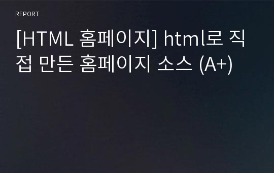 [HTML 홈페이지] html로 직접 만든 홈페이지 소스 (A+)