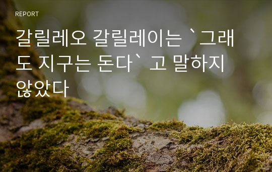 갈릴레오 갈릴레이는 `그래도 지구는 돈다` 고 말하지 않았다