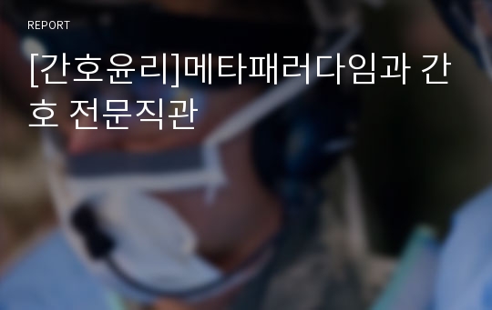 [간호윤리]메타패러다임과 간호 전문직관