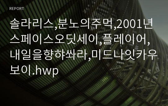 솔라리스,분노의주먹,2001년스페이스오딧세이,플레이어,내일을향햐쏴라,미드나잇카우보이.hwp