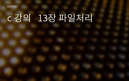 c 강의   13장 파일처리