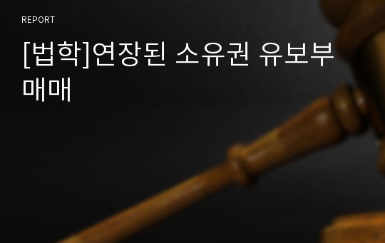 [법학]연장된 소유권 유보부 매매