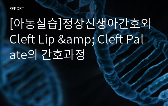 [아동실습]정상신생아간호와 Cleft Lip &amp; Cleft Palate의 간호과정